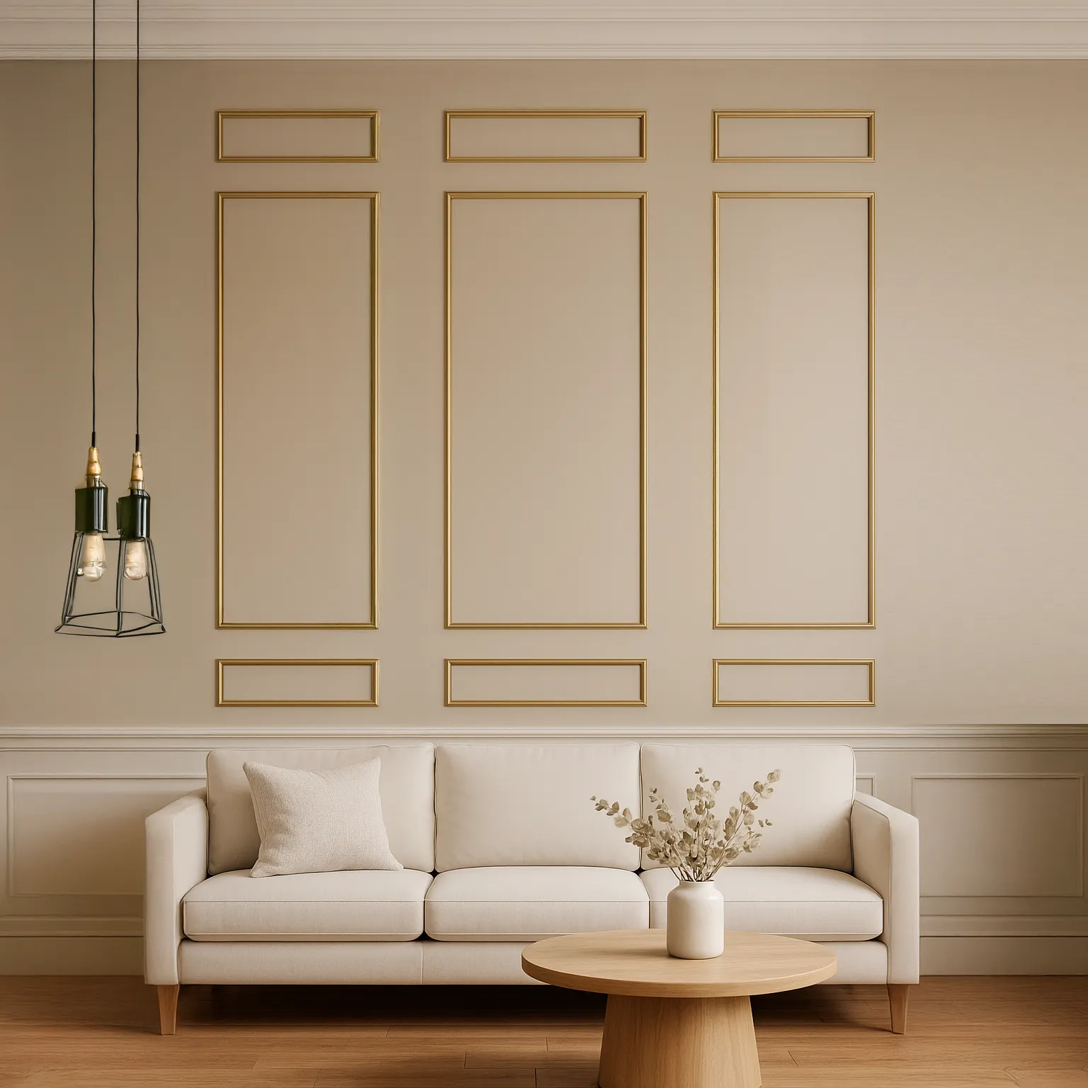Pack Molduras de Pared Boiserie “LISBOA” - OPÇÃO 1: Modelo I20 pré-colada