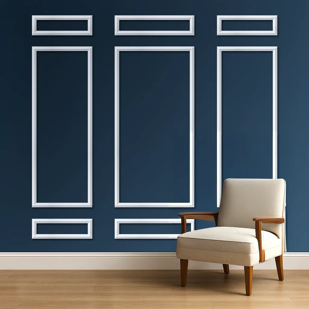 Pack Molduras de Pared Boiserie “LISBOA” - OPÇÃO 2: Modelo I40 pré-colada